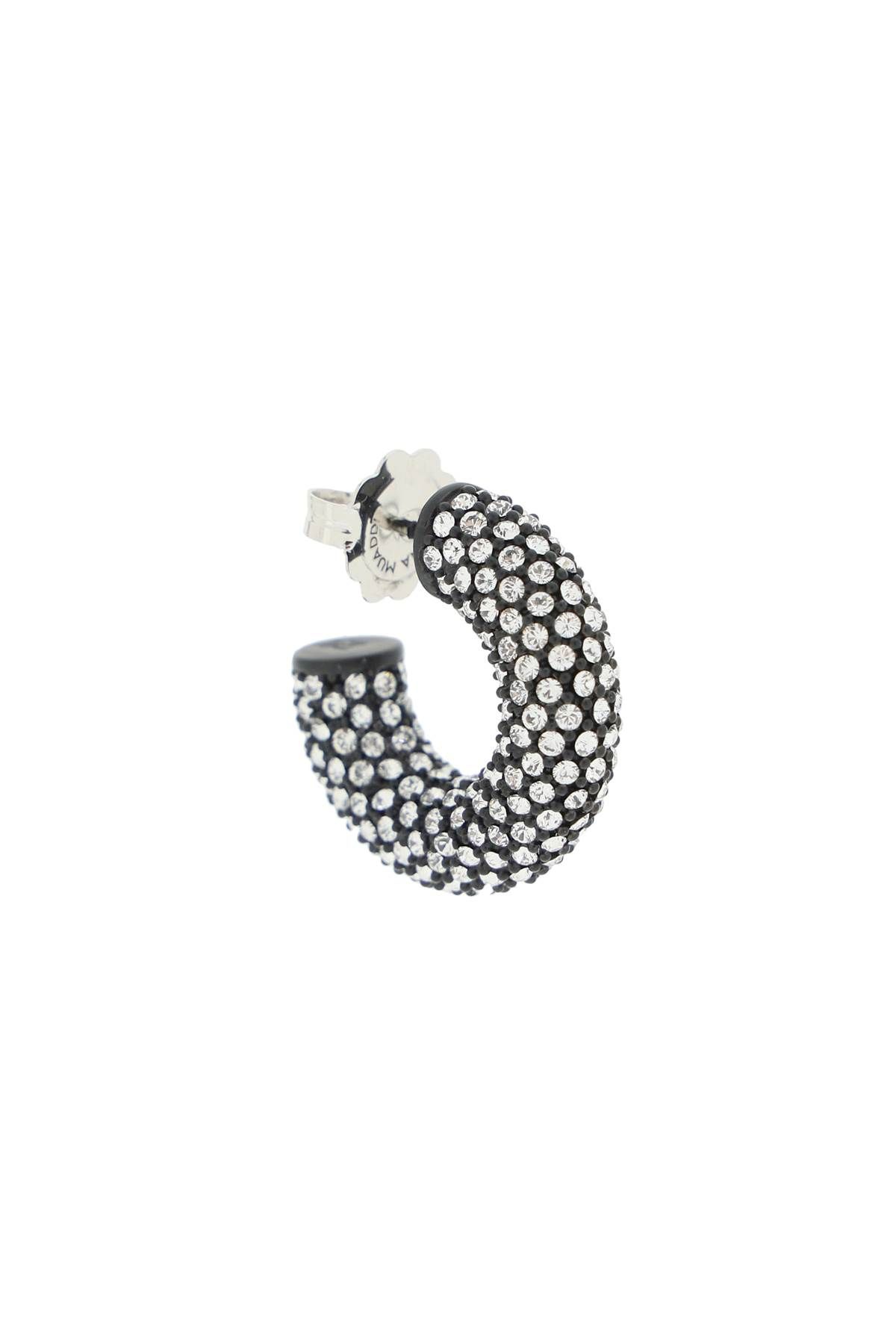 Shop Amina Muaddi 'cameron' Earrings In Black,silver