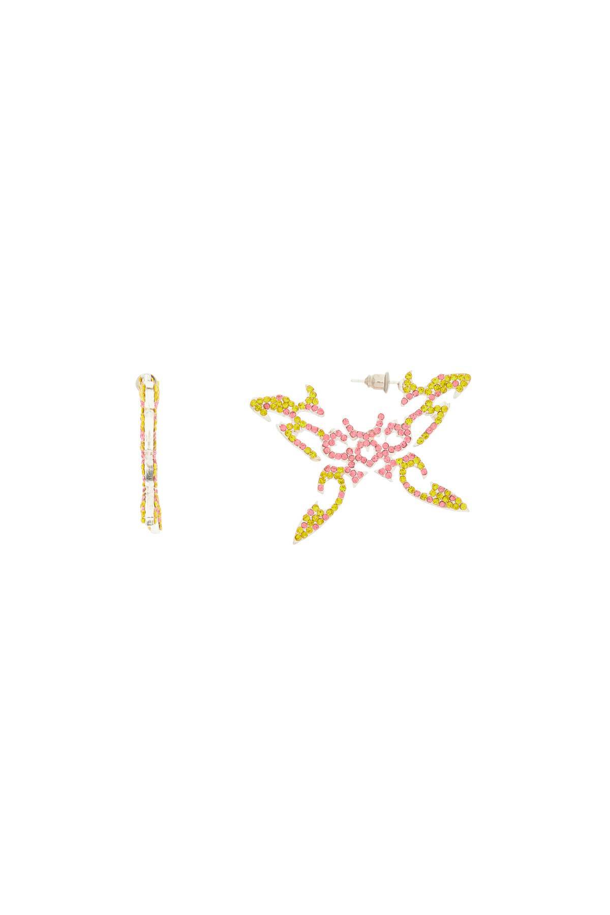 Shop Collina Strada Tattoo Butterfly Earrings In Yellow,pink