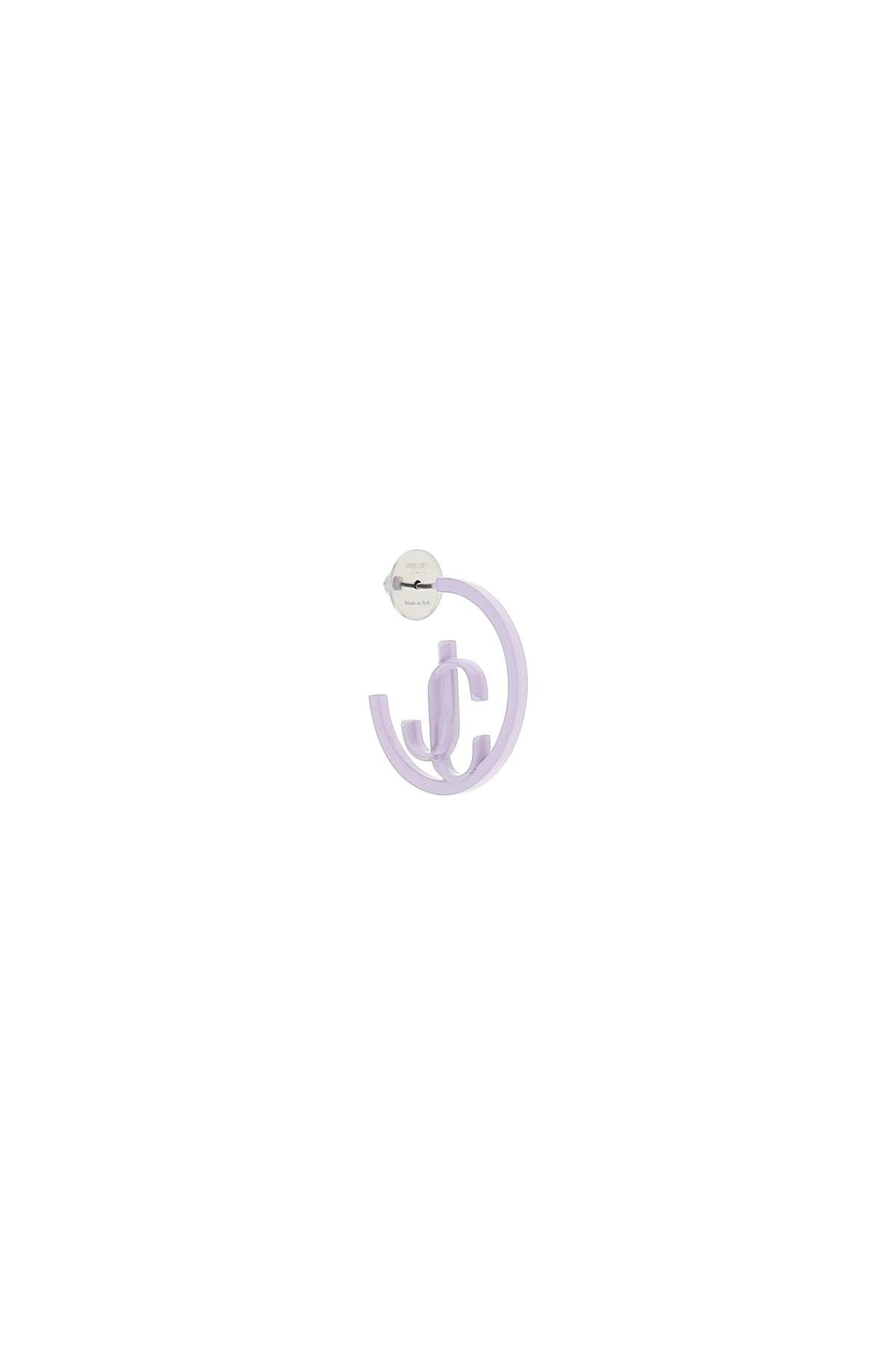 Shop Jimmy Choo 'jc Monogram Hoops' Earrings In Purple