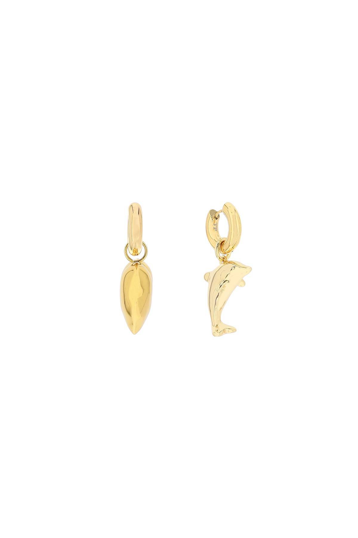 Timeless Pearly Earrings With Charms In Gold
