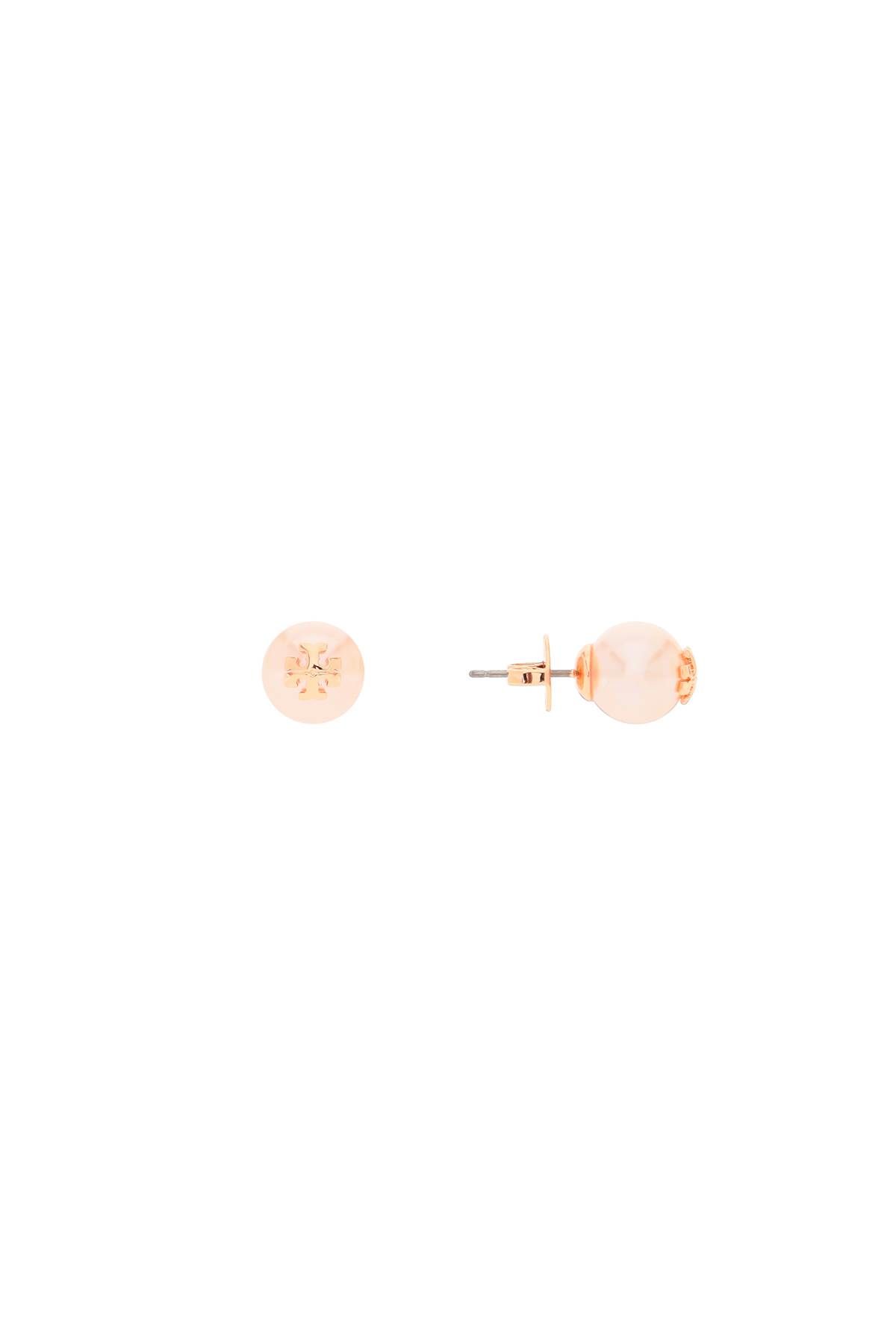 Shop Tory Burch Kira Pearl Earrings With In Pink,gold