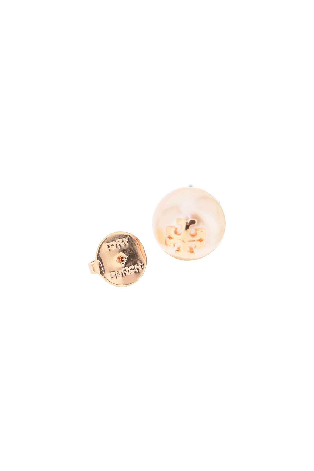 Shop Tory Burch Kira Pearl Earrings With In Pink,gold