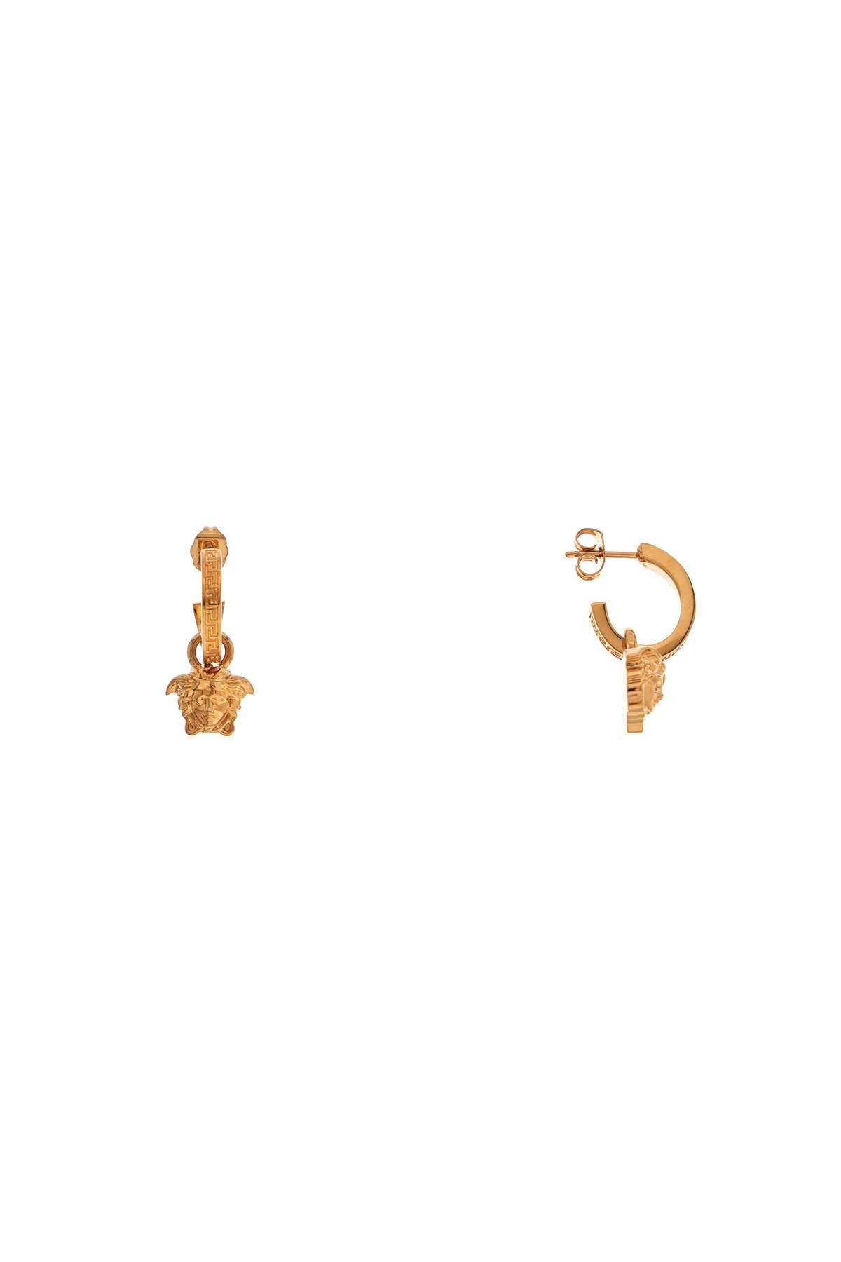 Shop Versace "medusa Greek Circle Earrings" In Gold