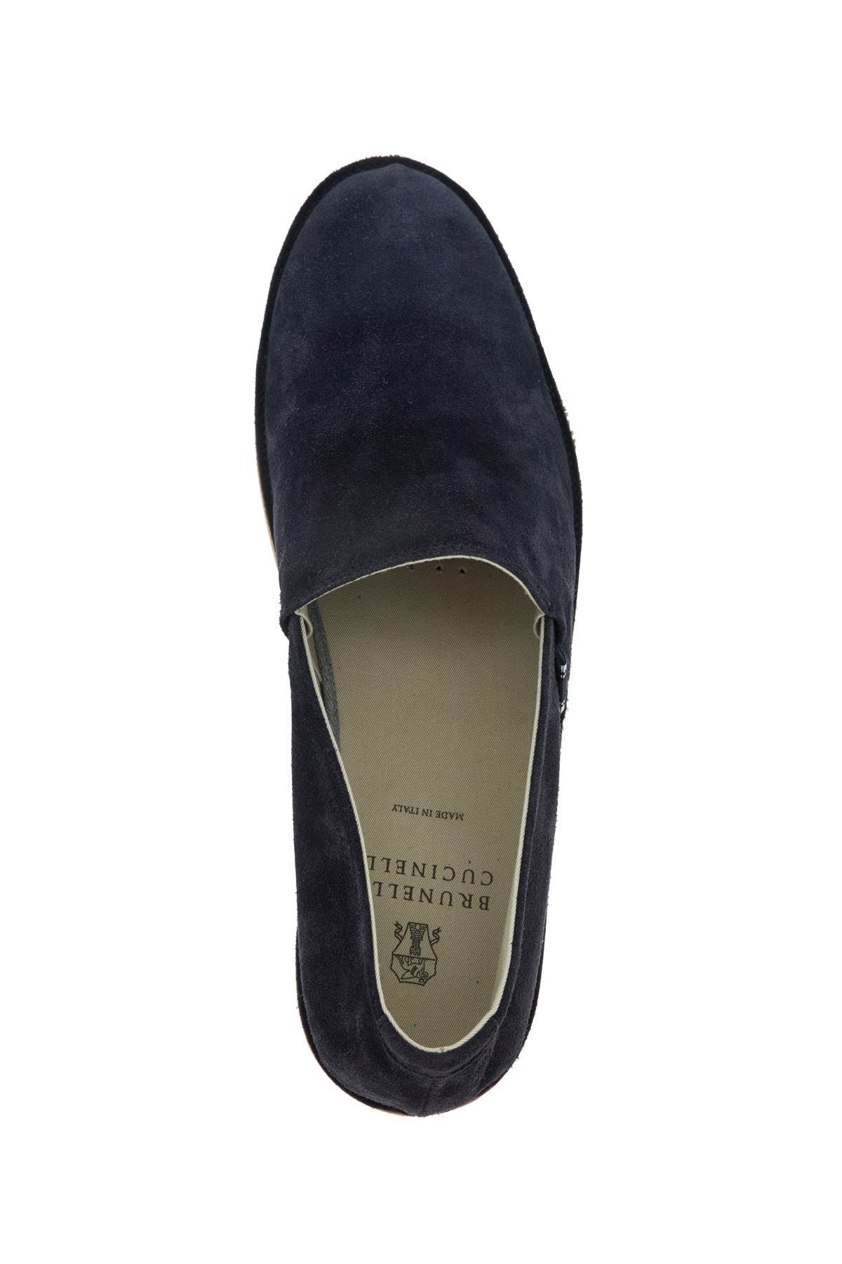 Shop Brunello Cucinelli Suede Espad In Blue