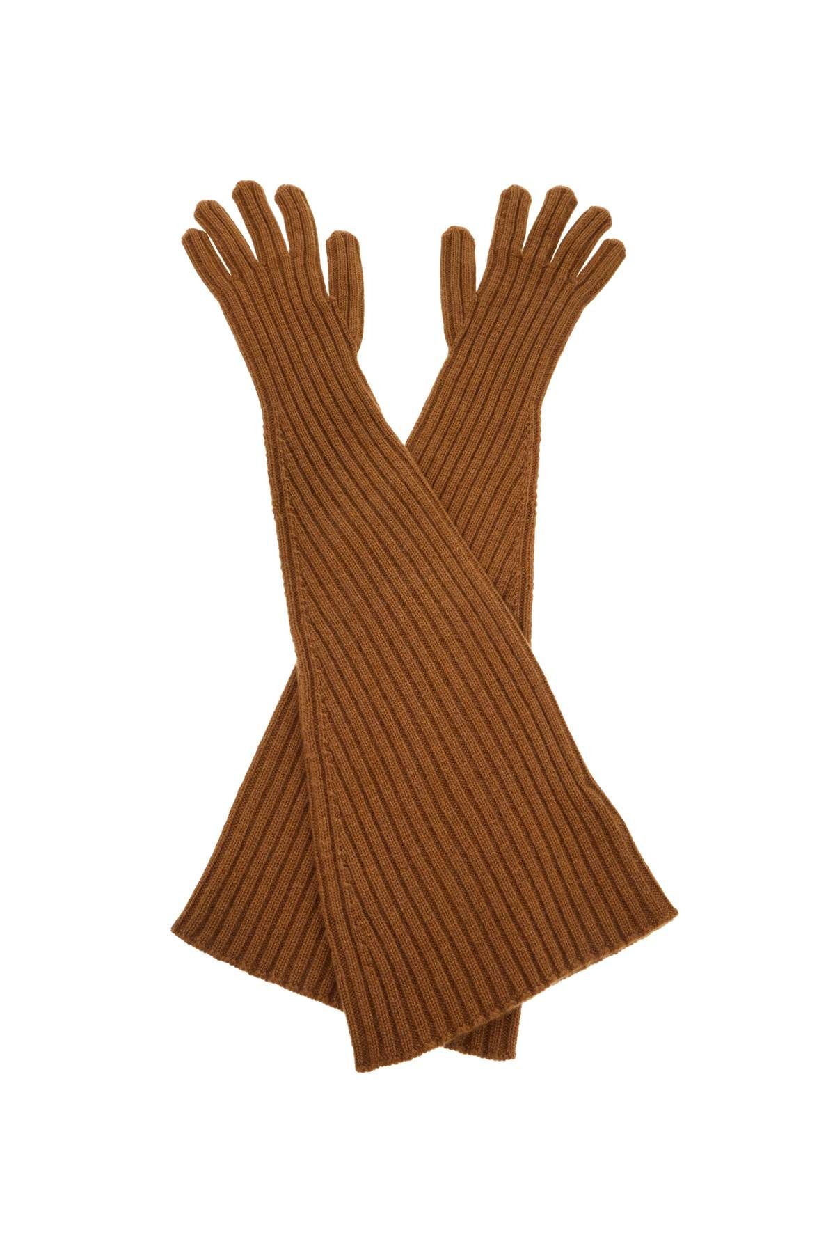 Shop The Row Fergie Long Cashmere Gloves In Brown