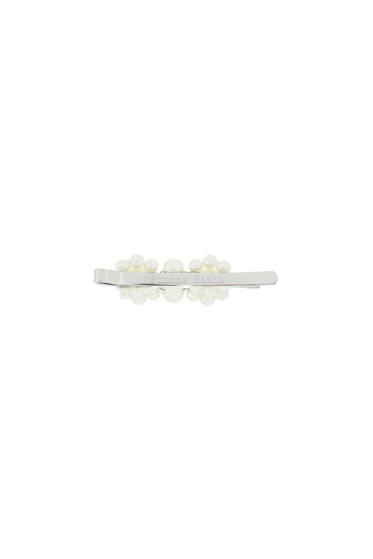 Shop Simone Rocha Mini Flower Hair Clip With Pearls In White