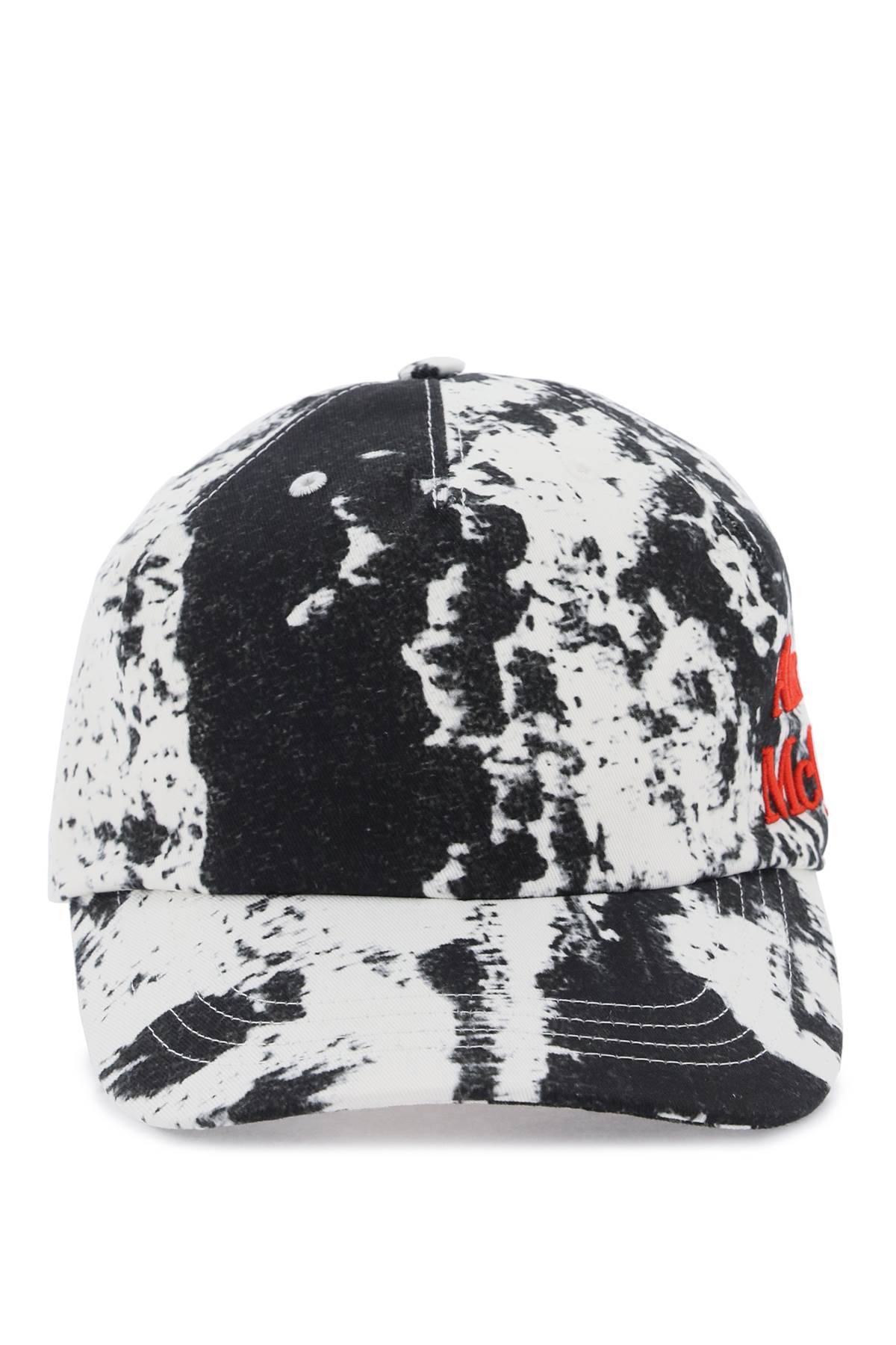 Shop Alexander Mcqueen Printed Baseball Cap With Logo Embroidery In White,black,red