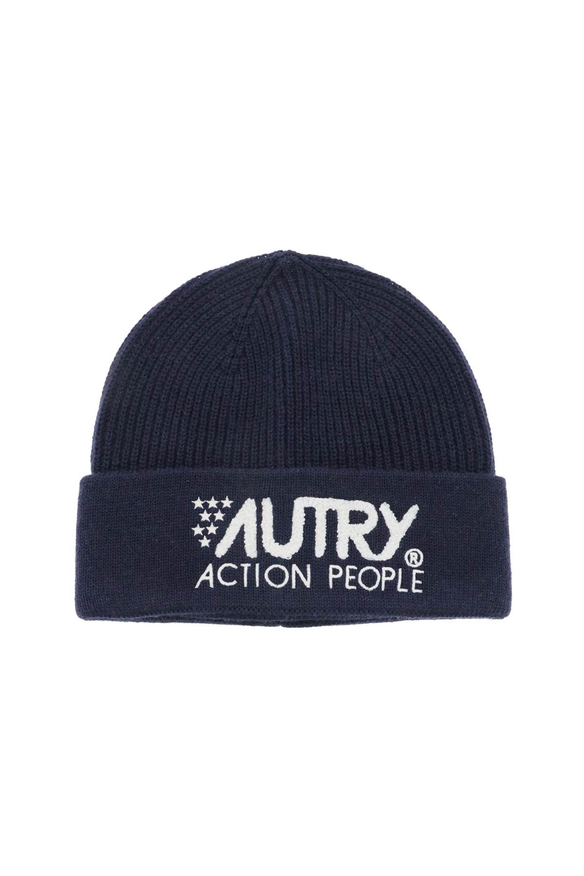 Shop Autry Beanie Hat With Embroidered Logo In Blue