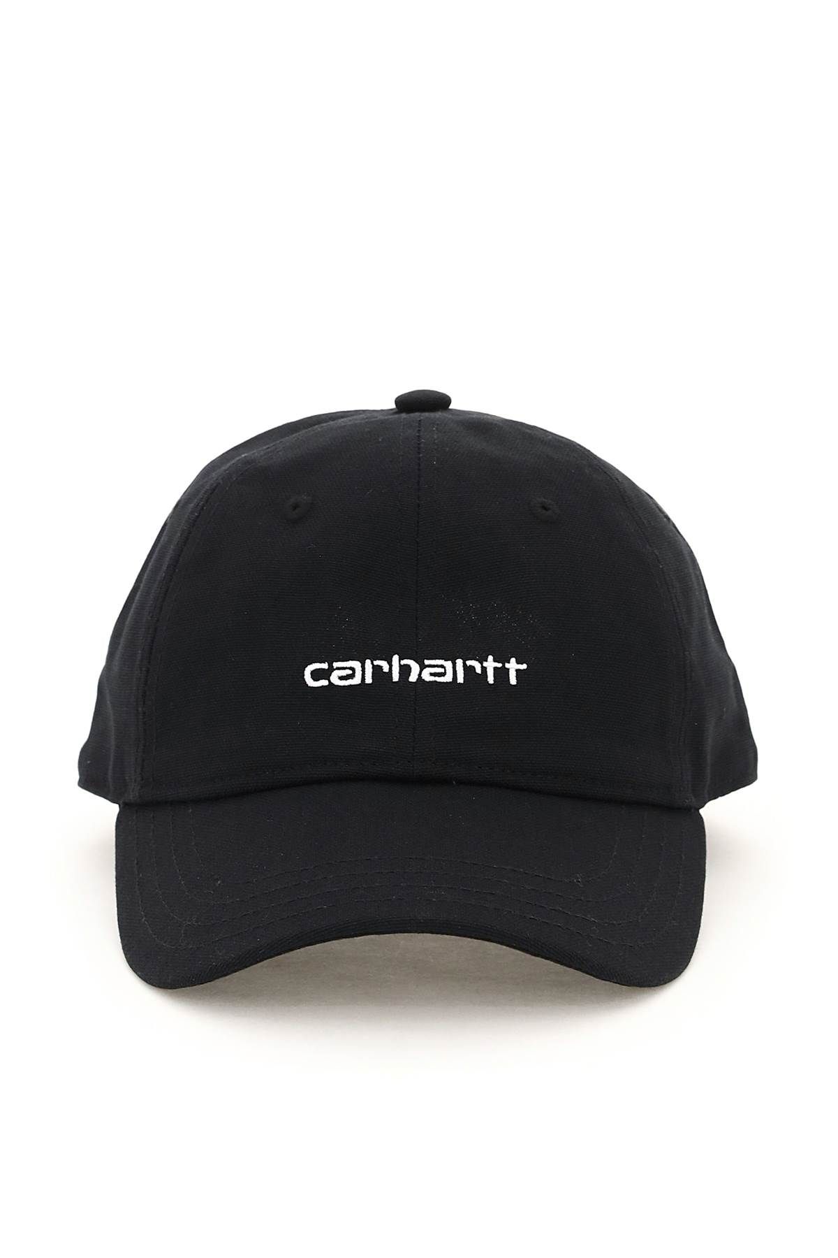 Carhartt Canvas Script Baseball Cap In Black