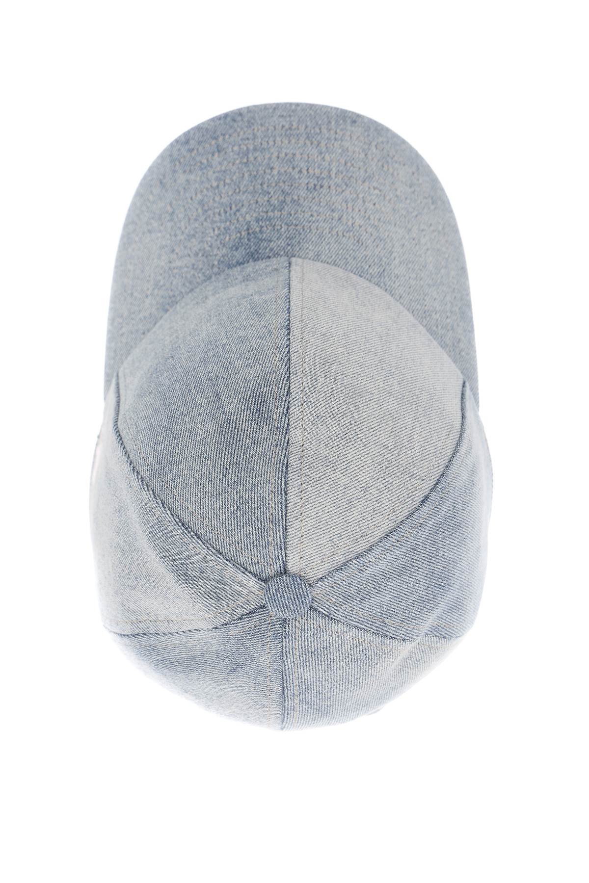 Shop Courrèges Denim Baseball Cap With Adjustable In Blue