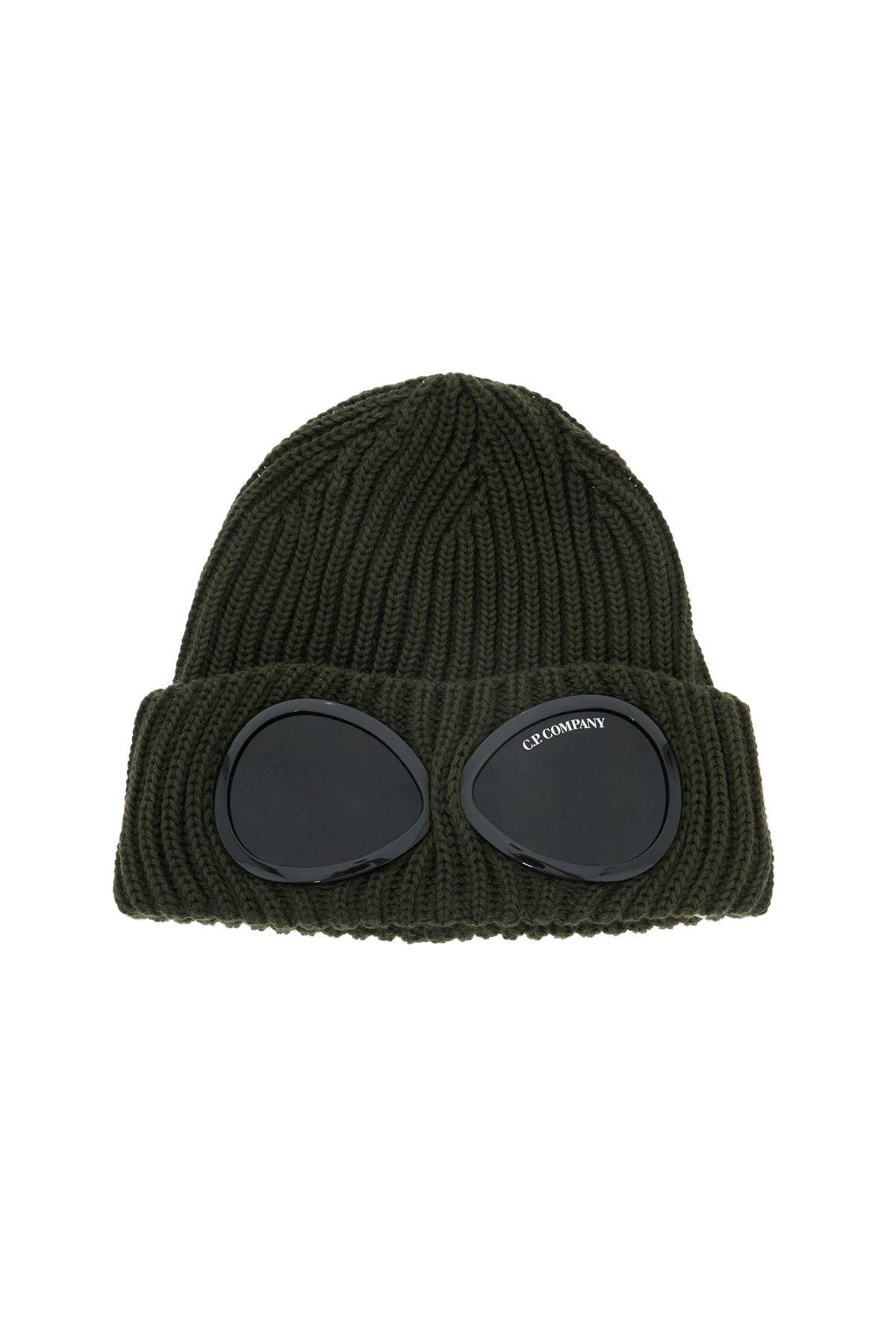 Shop C.p. Company 'woolen Beanie Goggle In Green