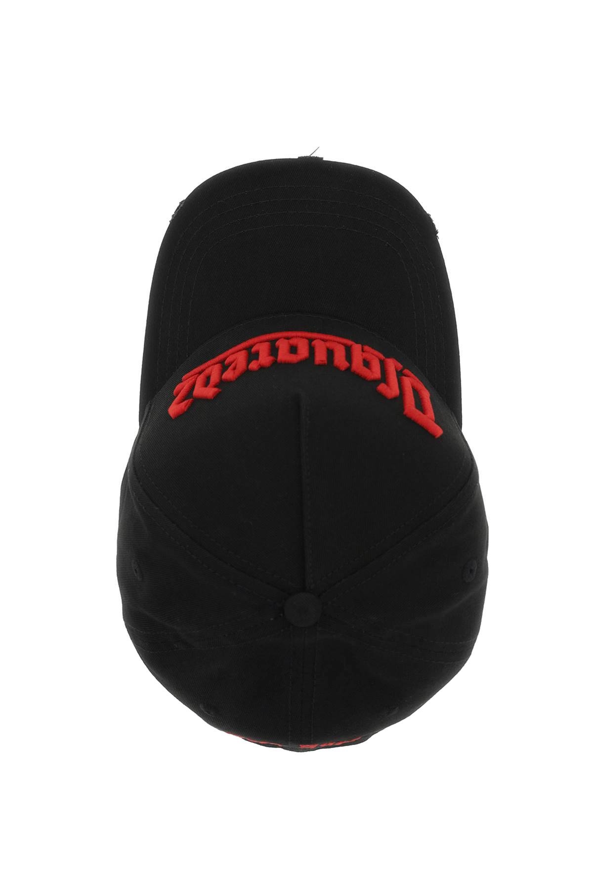 Shop Dsquared2 Baseball Cap With Emboridered Logo In Metallic,red