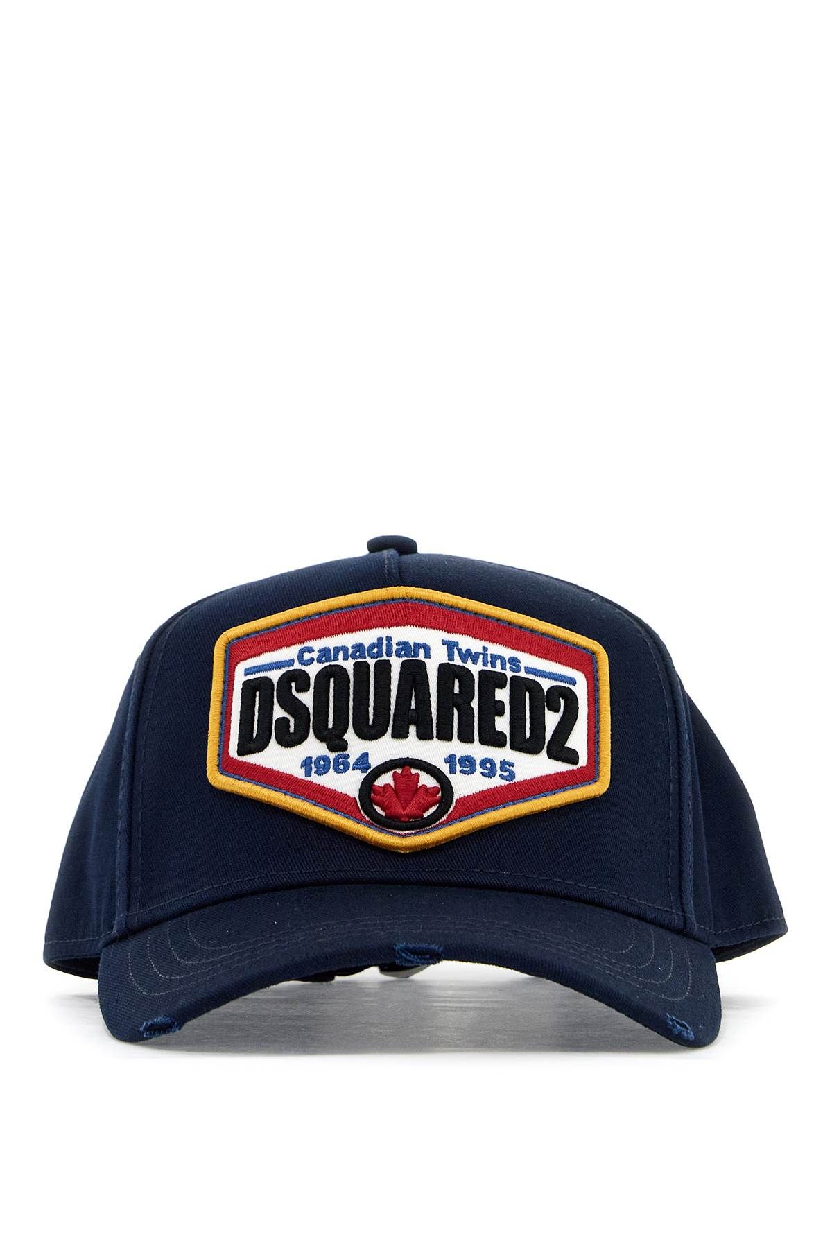 Shop Dsquared2 Cotton Gabardine Baseball Cap With In Blue