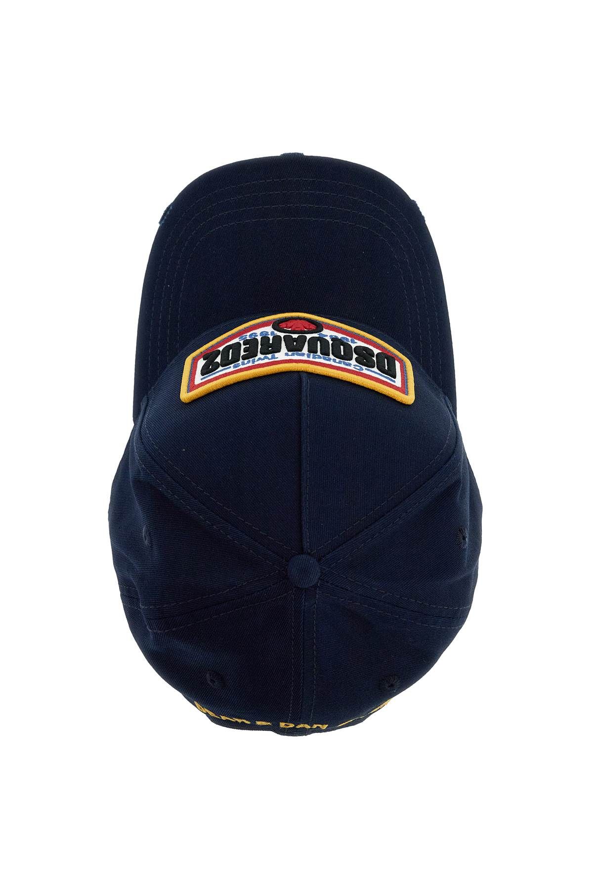 Shop Dsquared2 Cotton Gabardine Baseball Cap With In Blue