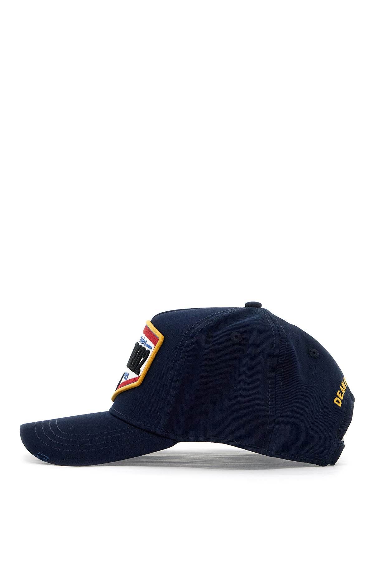 Shop Dsquared2 Cotton Gabardine Baseball Cap With In Blue