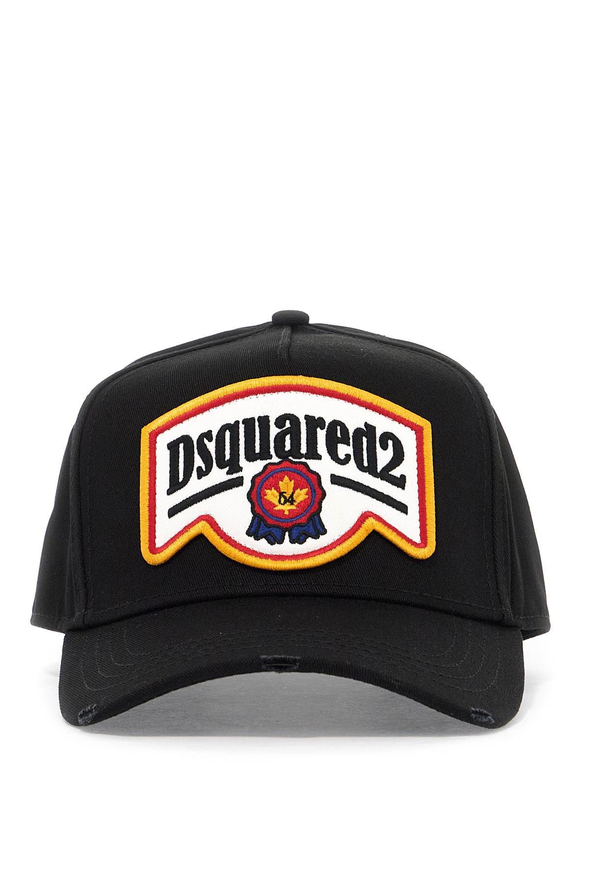 Shop Dsquared2 Cotton Gabardine Baseball Cap With In Black