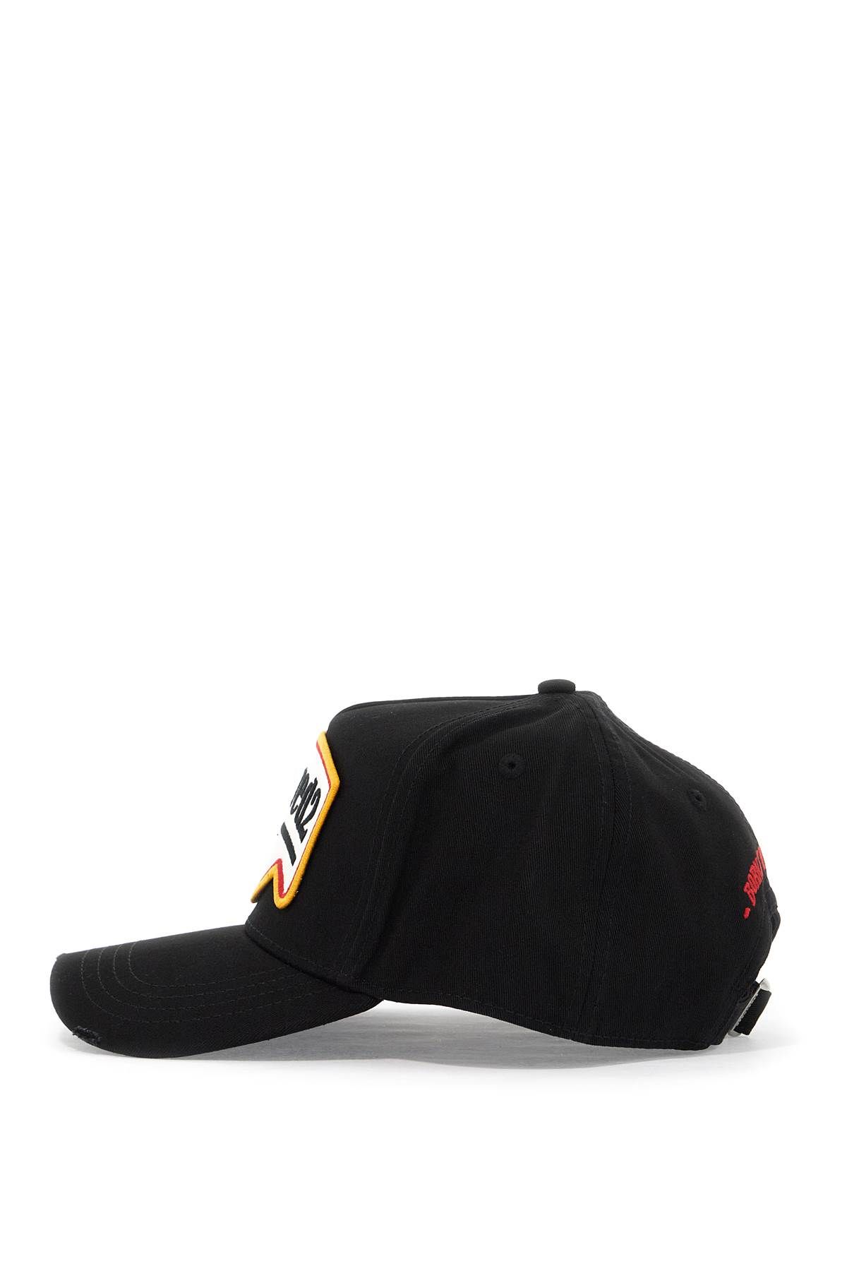 Shop Dsquared2 Cotton Gabardine Baseball Cap With In Black