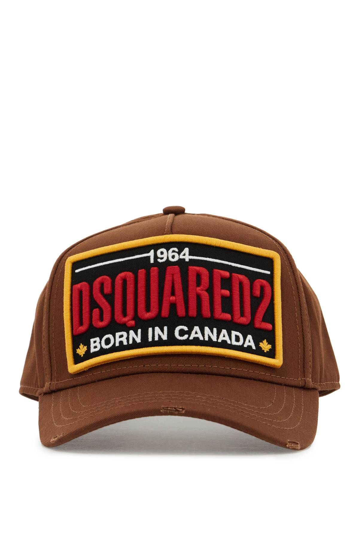 Shop Dsquared2 Baseball Cap With Logo Patch In Brown