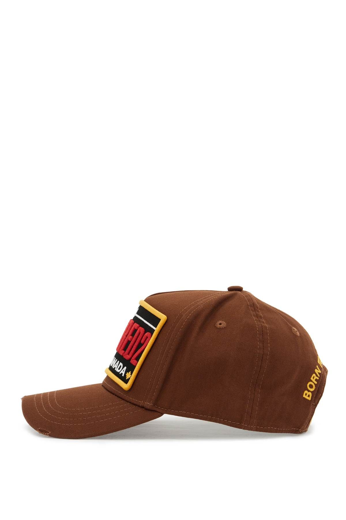 Shop Dsquared2 Baseball Cap With Logo Patch In Brown