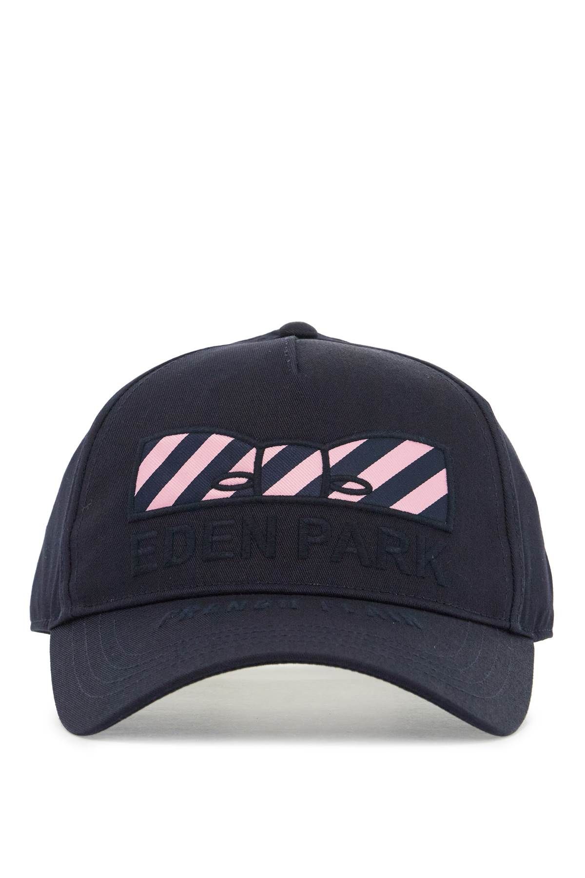 Shop Eden Park Baseball Cap With Embroidered Bow Tie In Blue