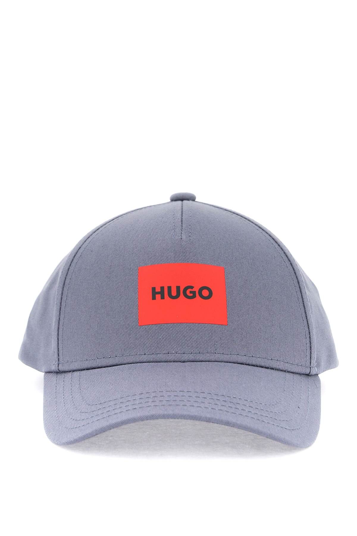 Shop Hugo Baseball Cap With Patch Design In Grey,blue