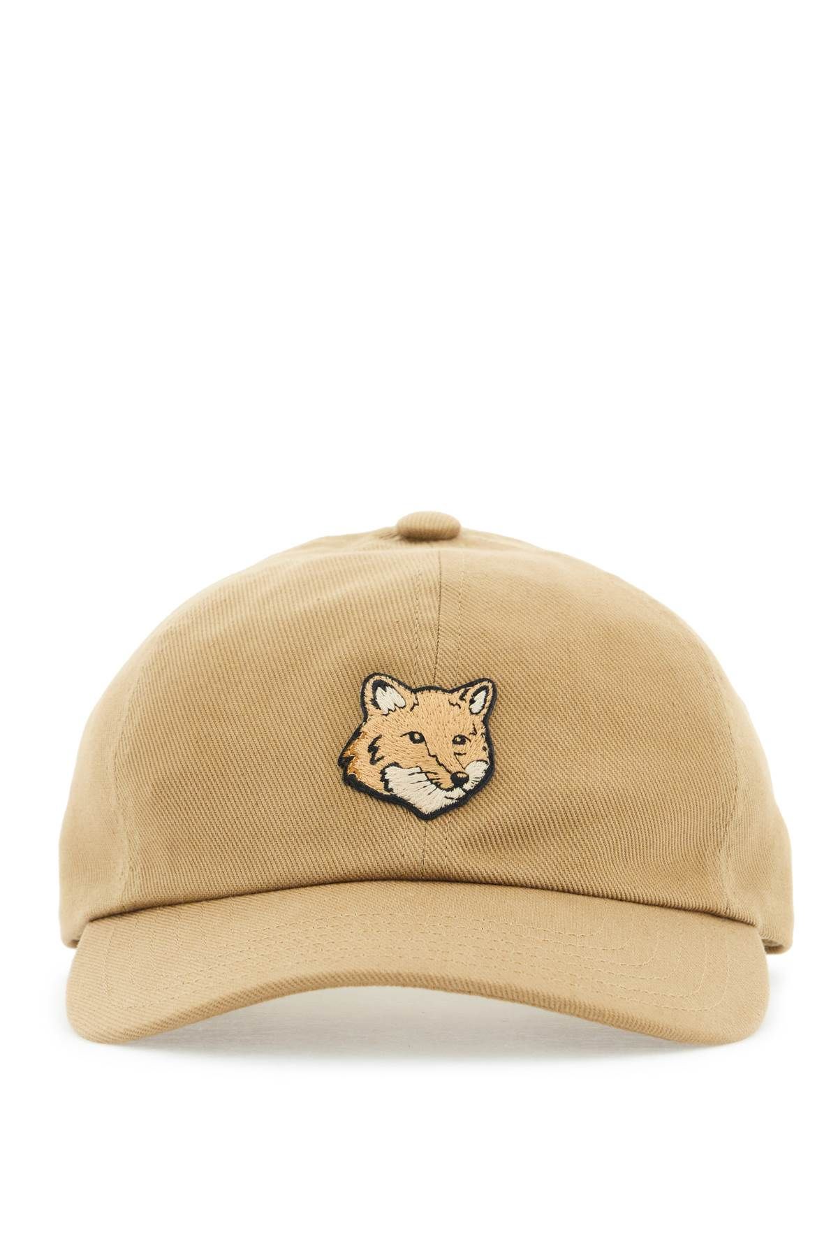 Maison Kitsuné Bold Fox Head 6p Baseball Cap In Beige