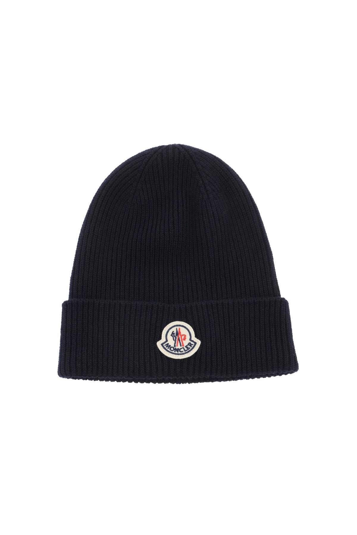 Moncler Tricot Beanie Hat In Blue