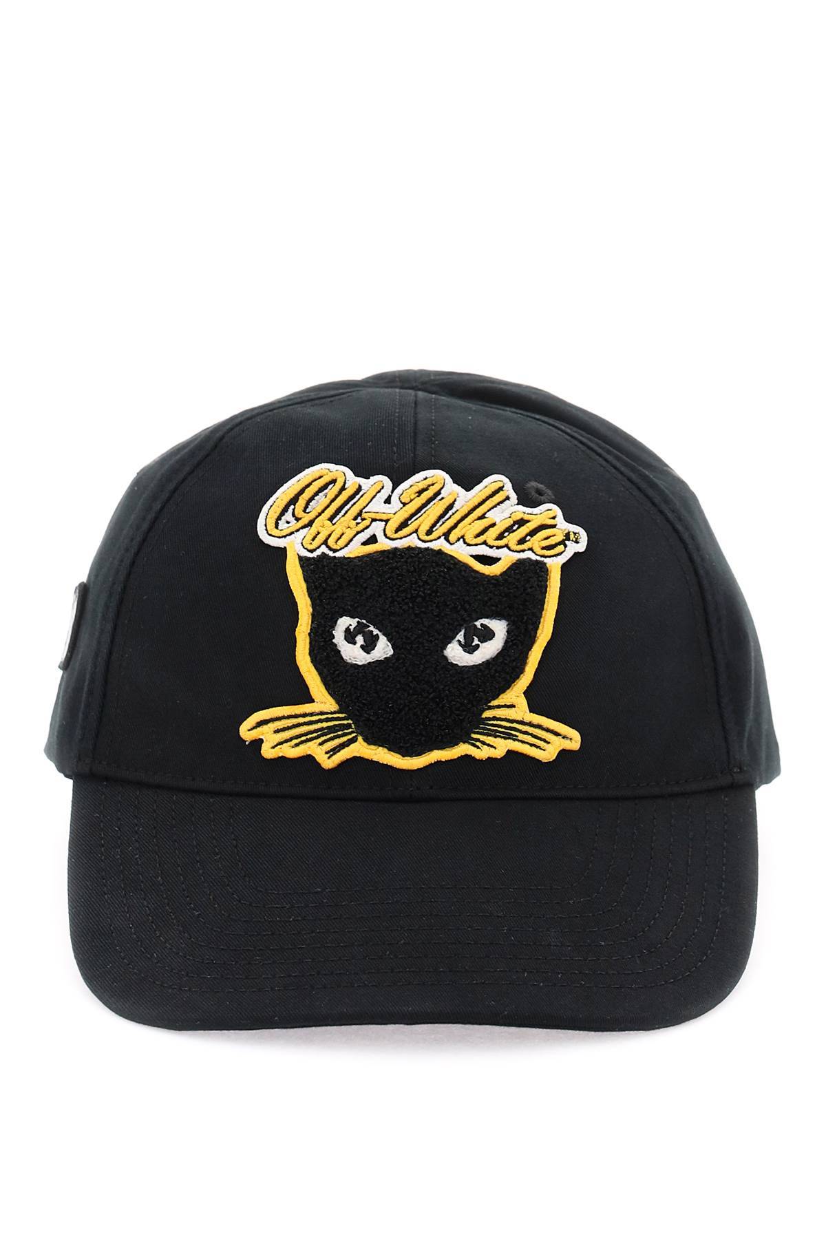 Off-white Cat Varsity Baseball Cap In Black