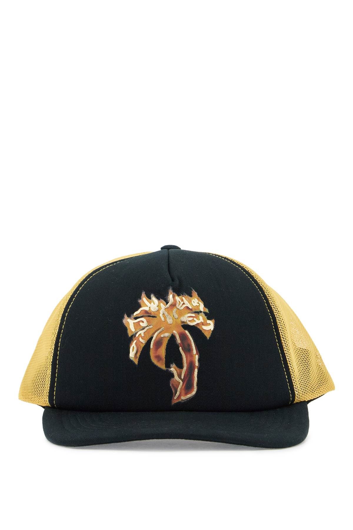 Palm Angels "burning Palm Trucker Hat In Black