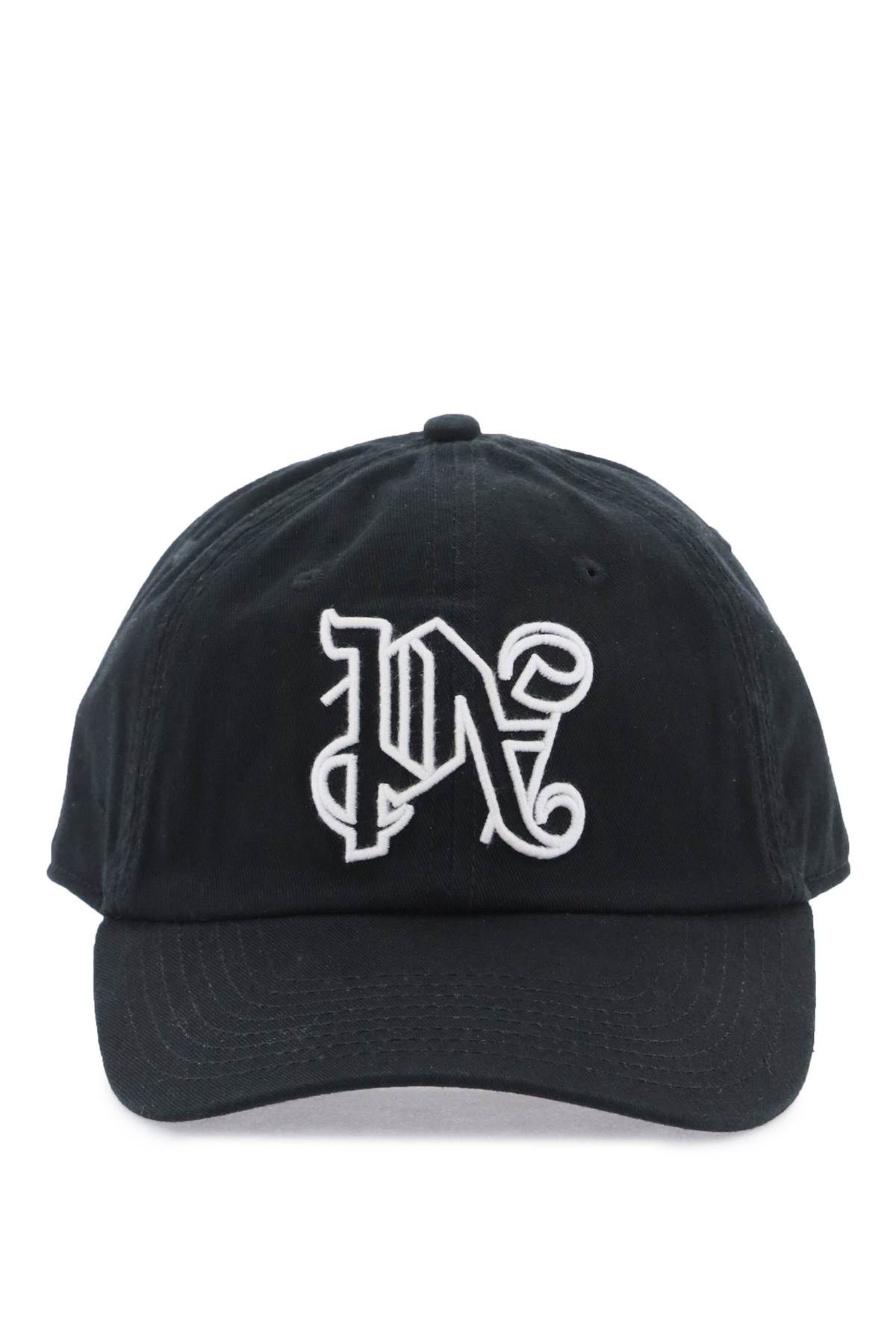 Shop Palm Angels Monogram Baseball Cap In Black