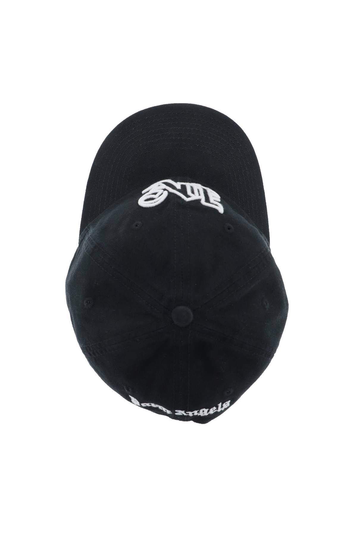 Shop Palm Angels Monogram Baseball Cap In Black