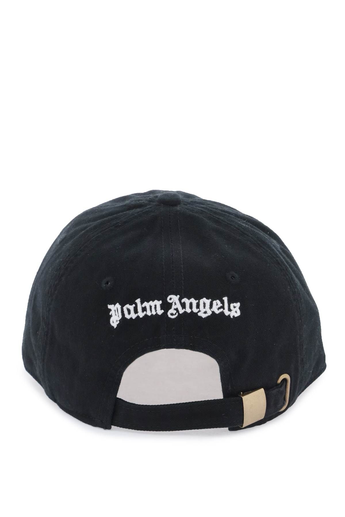 Shop Palm Angels Monogram Baseball Cap In Black