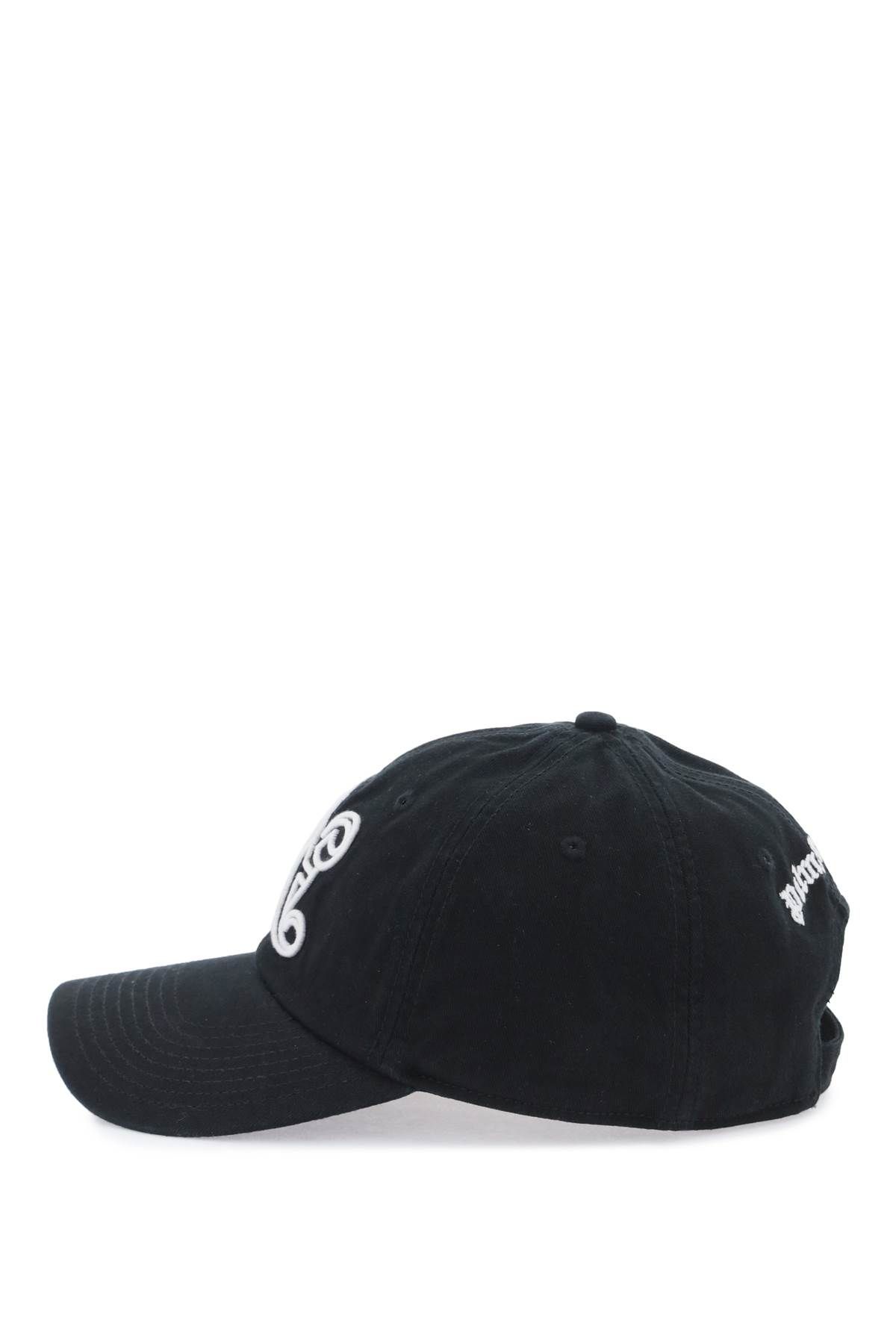Shop Palm Angels Monogram Baseball Cap In Black