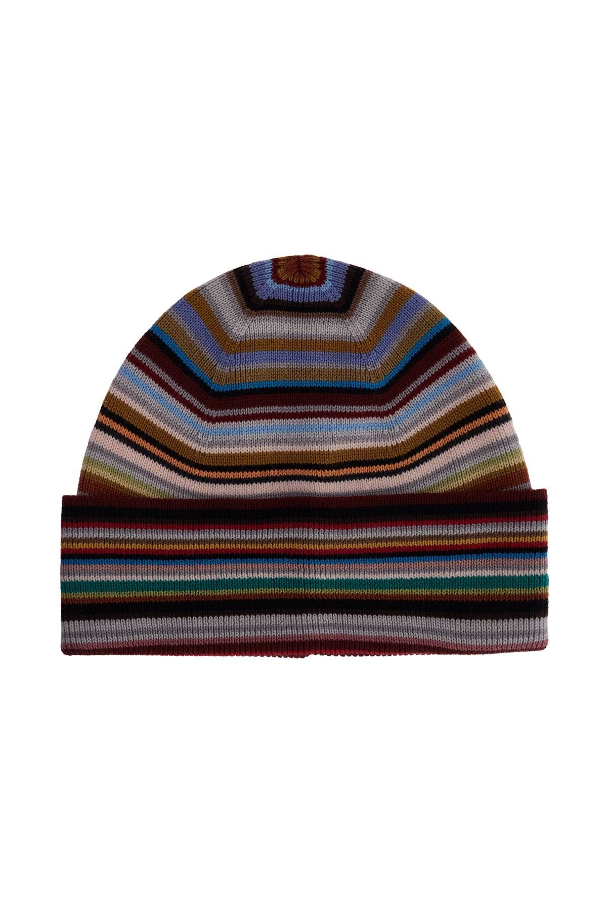 Shop Paul Smith Signature Stripe Virgin Wool Beanie Hat In Multicolor