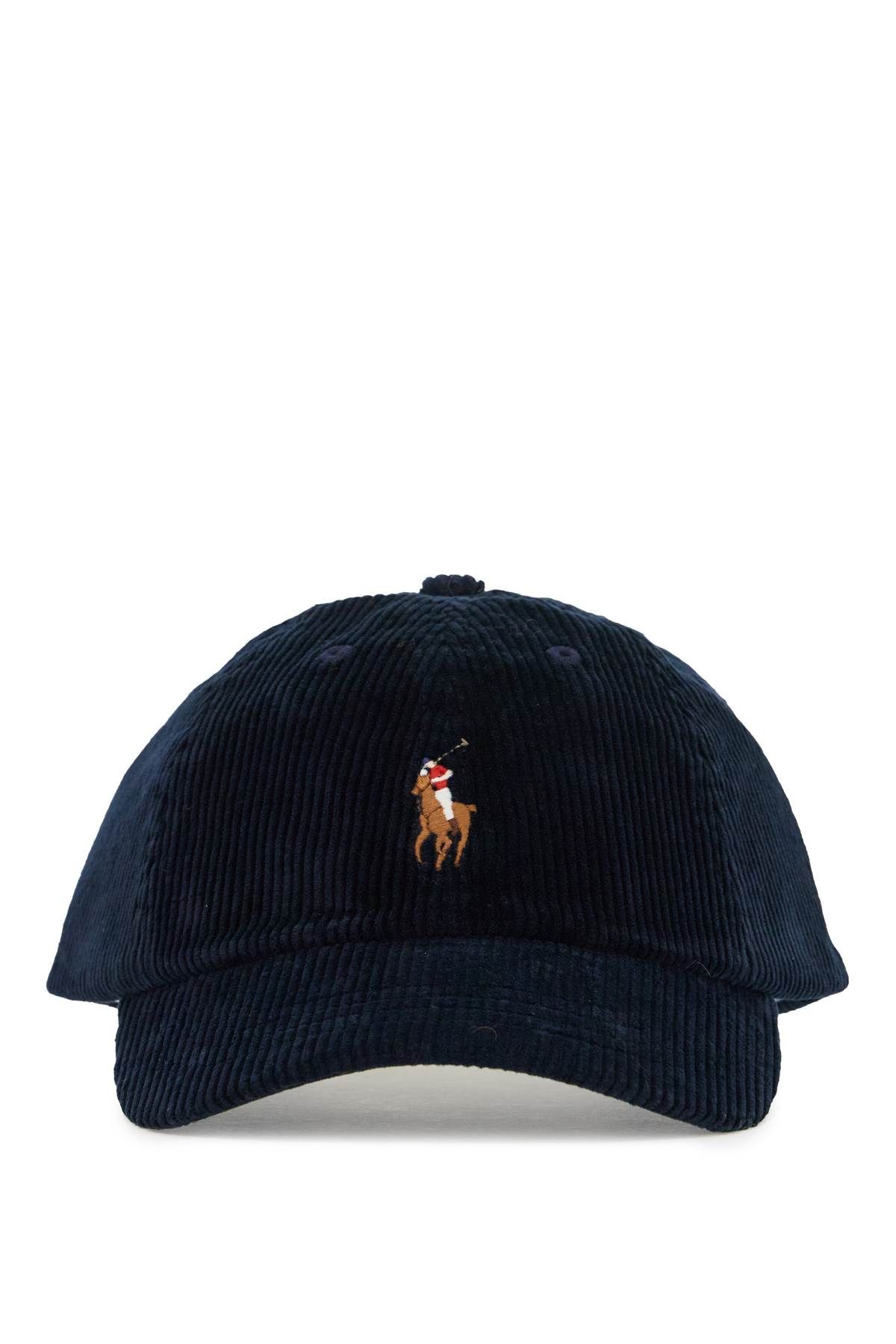 Shop Polo Ralph Lauren Velvet Ribbed Baseball Cap With Nine In Blue