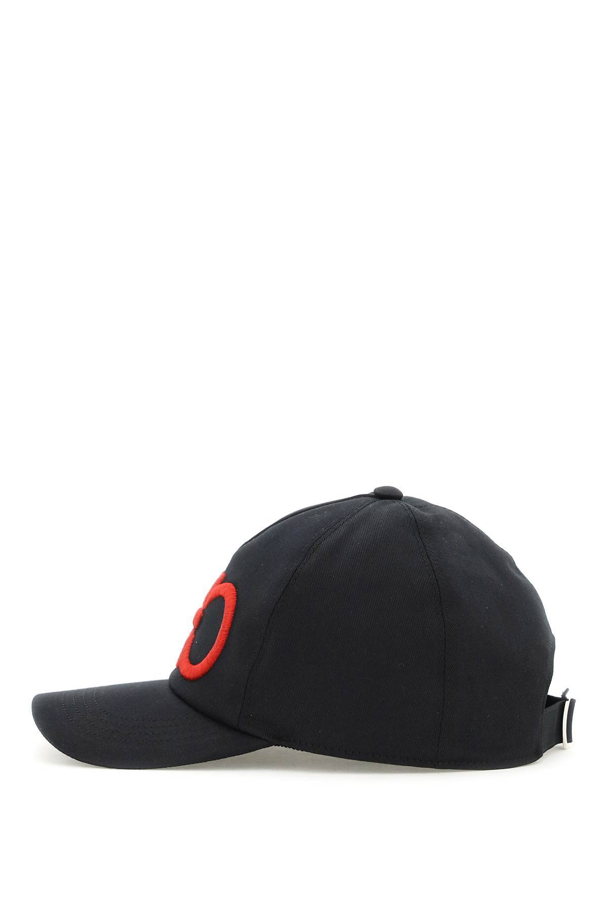 Shop Ferragamo Gancini Baseball Cap In Black,red