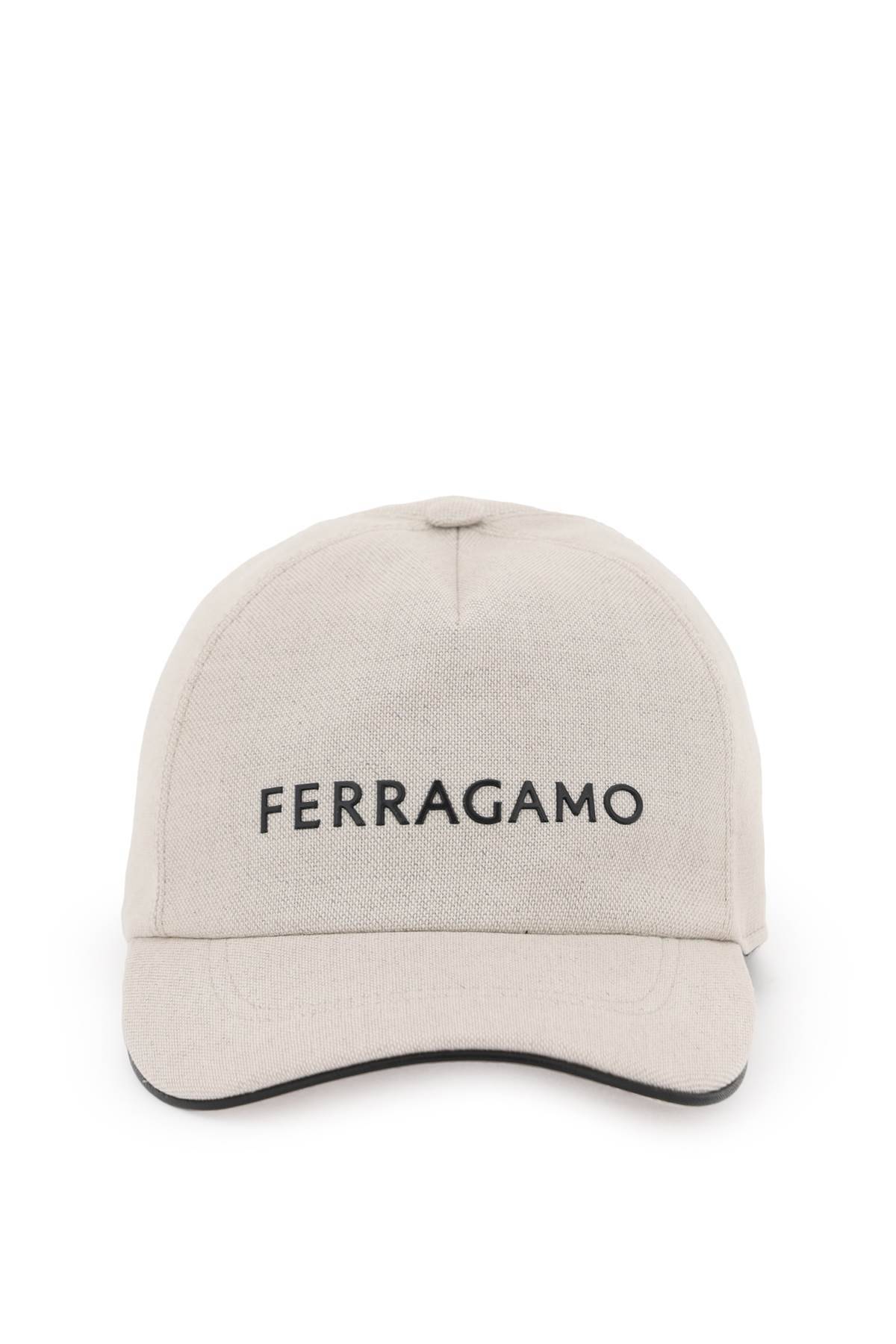 Shop Ferragamo Logo Baseball Cap In Beige