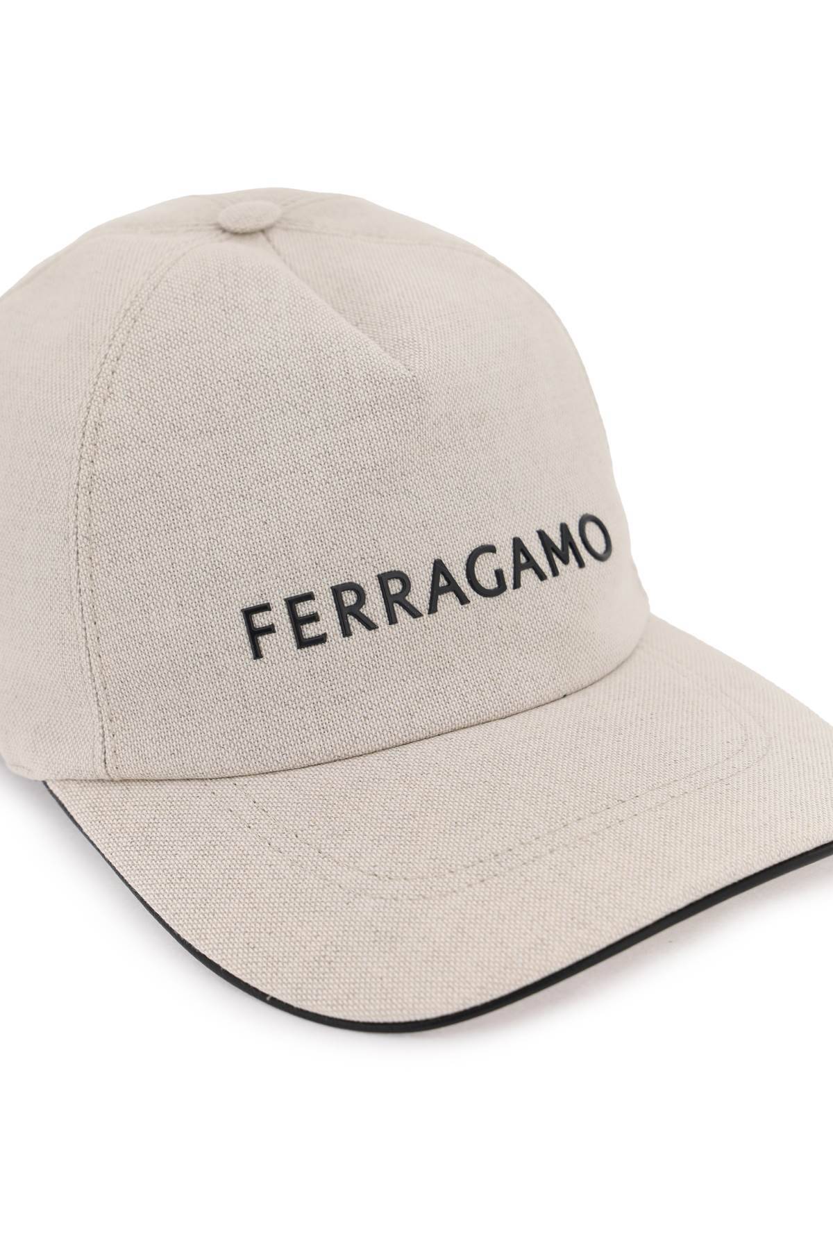 Shop Ferragamo Logo Baseball Cap In Beige