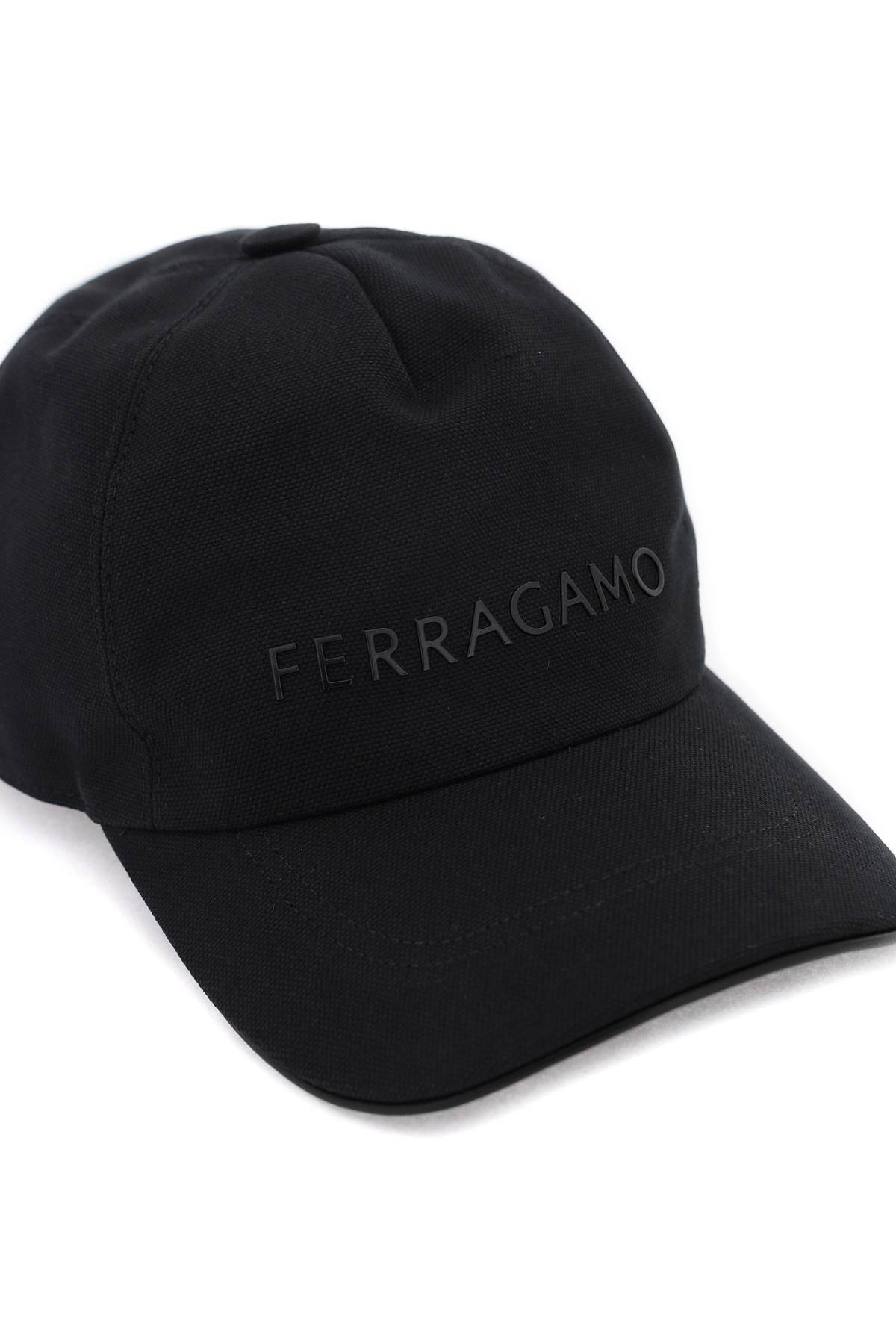 Shop Ferragamo Logo Baseball Cap In Black