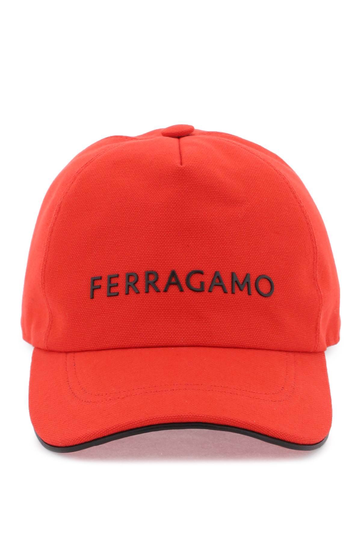 Shop Ferragamo Logo Baseball Cap In Red