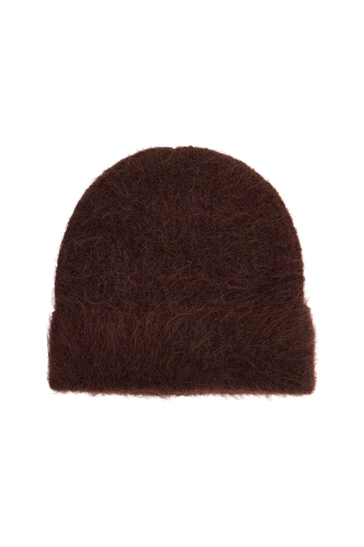 Shop Séfr "fuzzy Alpaca Beanie In Brown