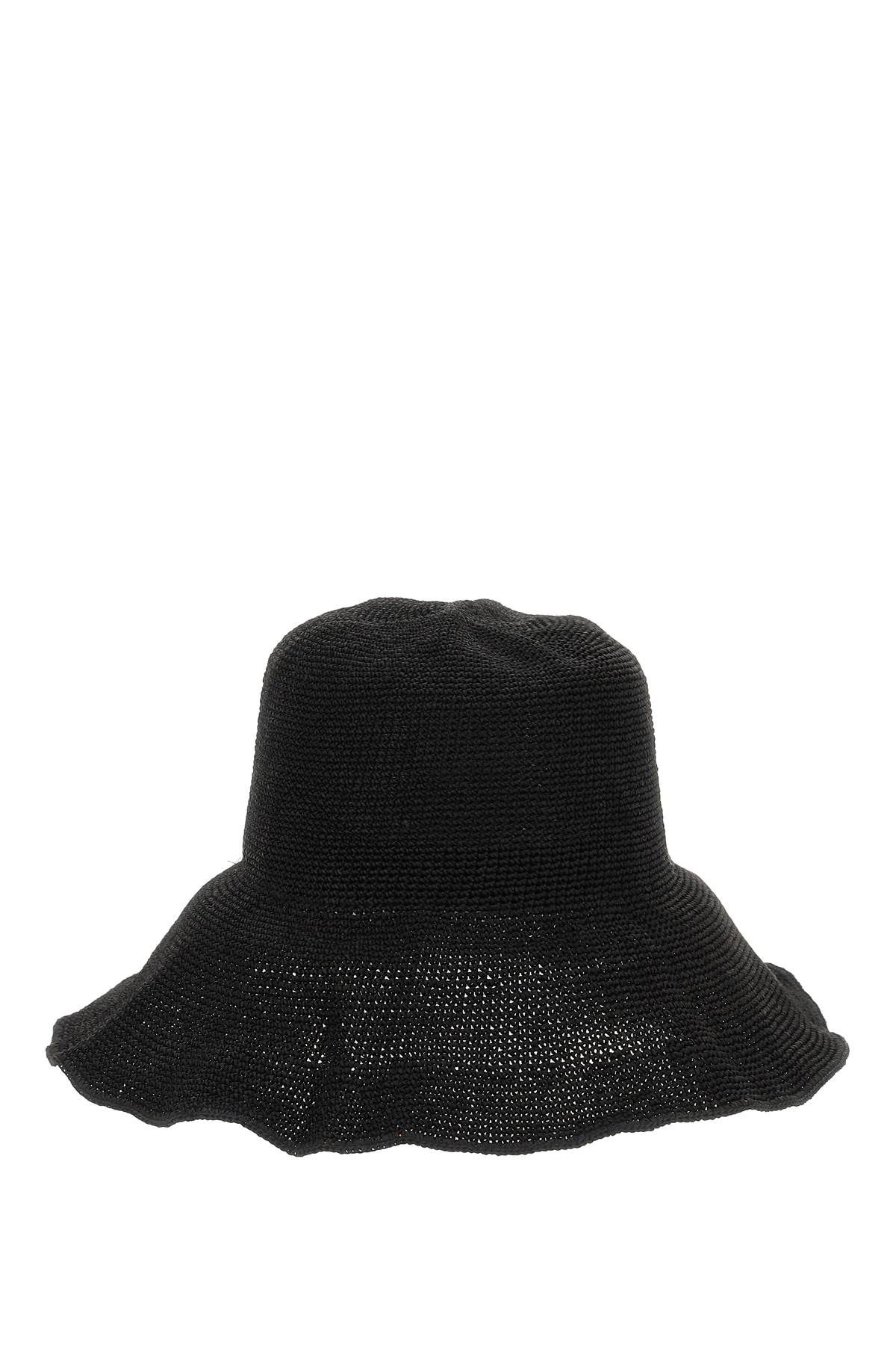 Totême Paper Straw Bucket Hat In Black