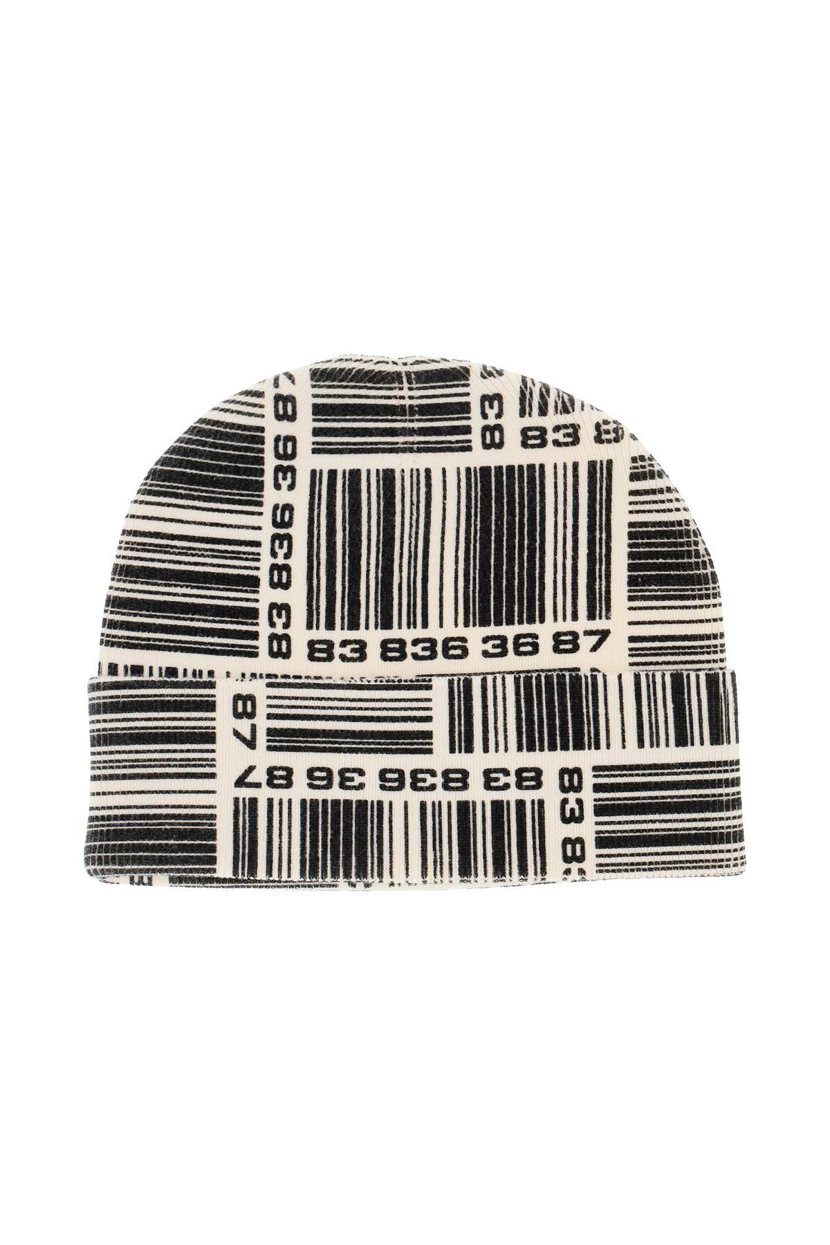 Shop Vtmnts Barcode Monogram Beanie Hat In Black,white