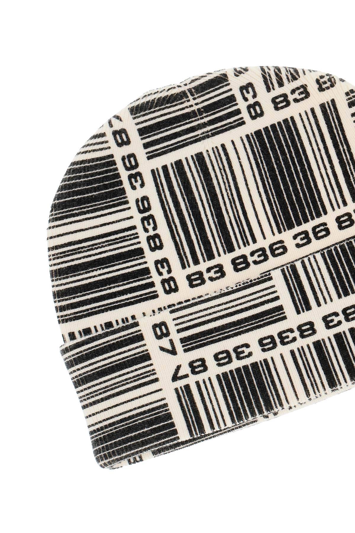 Shop Vtmnts Barcode Monogram Beanie Hat In Black,white