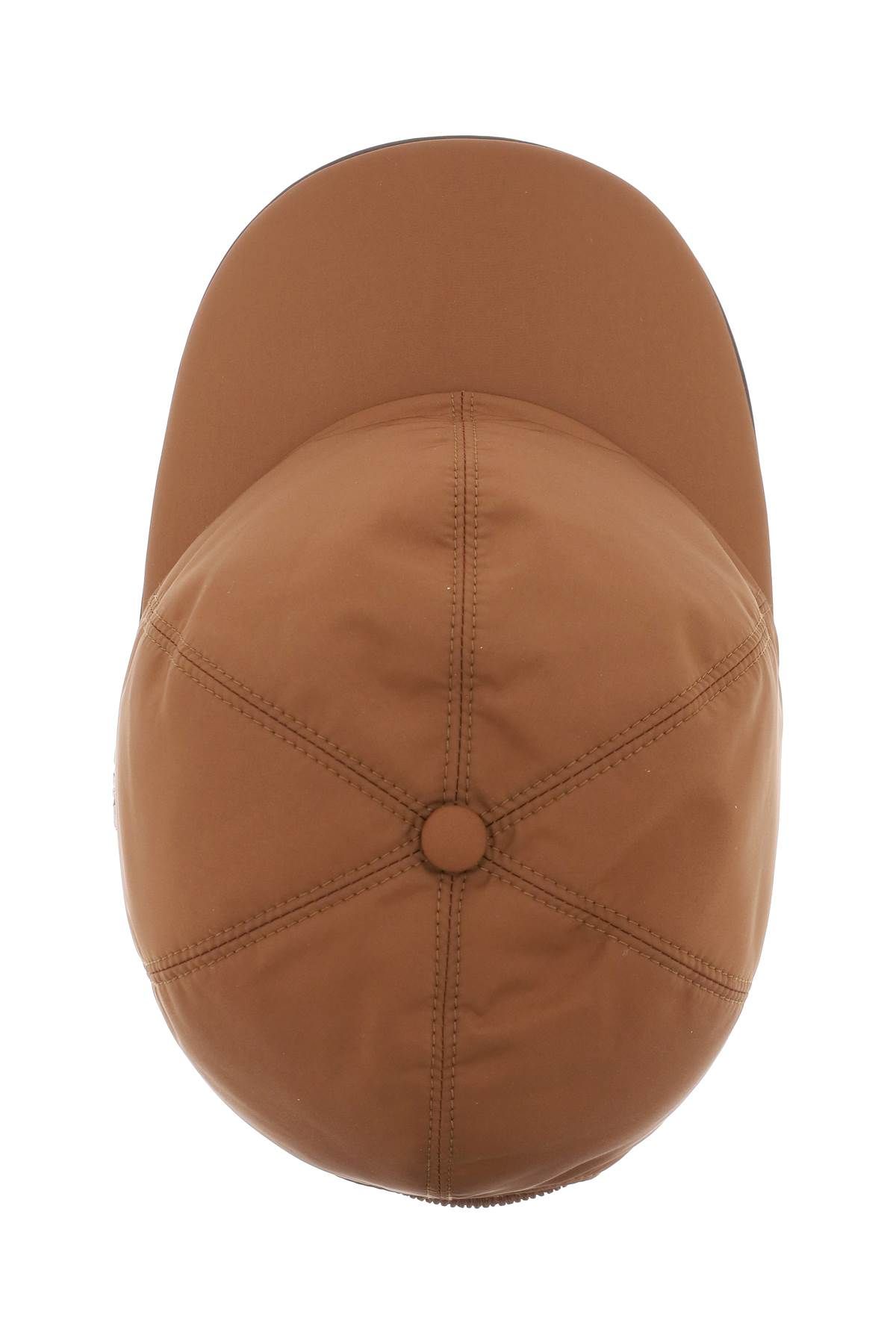 Shop Zegna Baseball Cap With Leather Trim In Brown