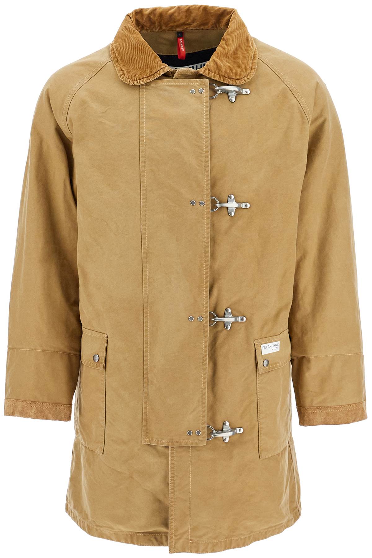 Shop Fay Archive Padded Canvas Jacket Coat In Beige