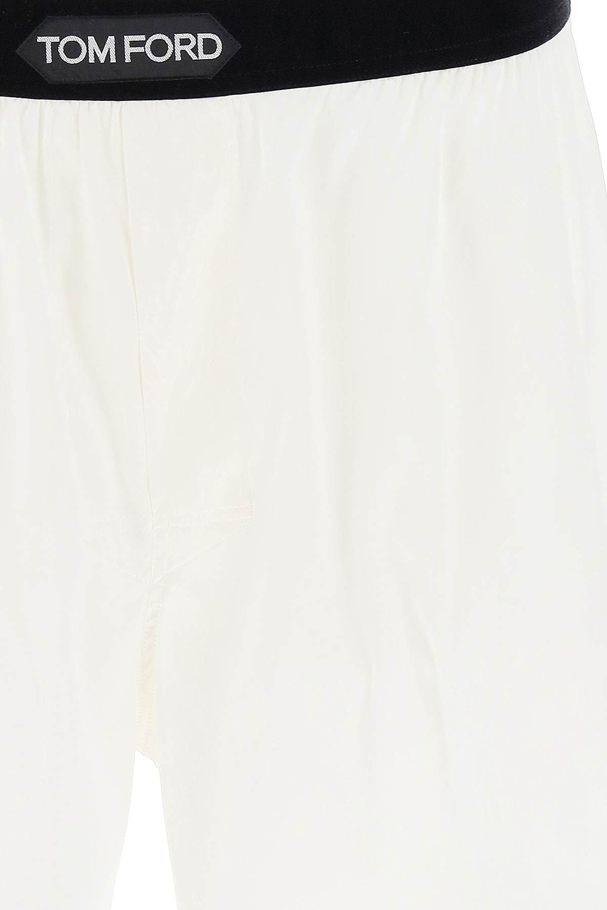 Shop Tom Ford Silk Boxer Set In White