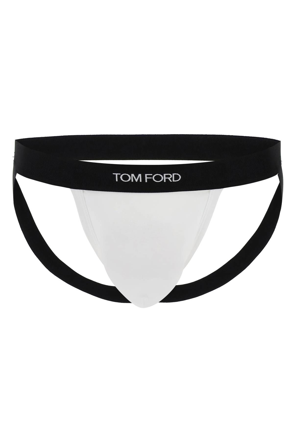 Shop Tom Ford Logo Band Jockstrap With Slip In White