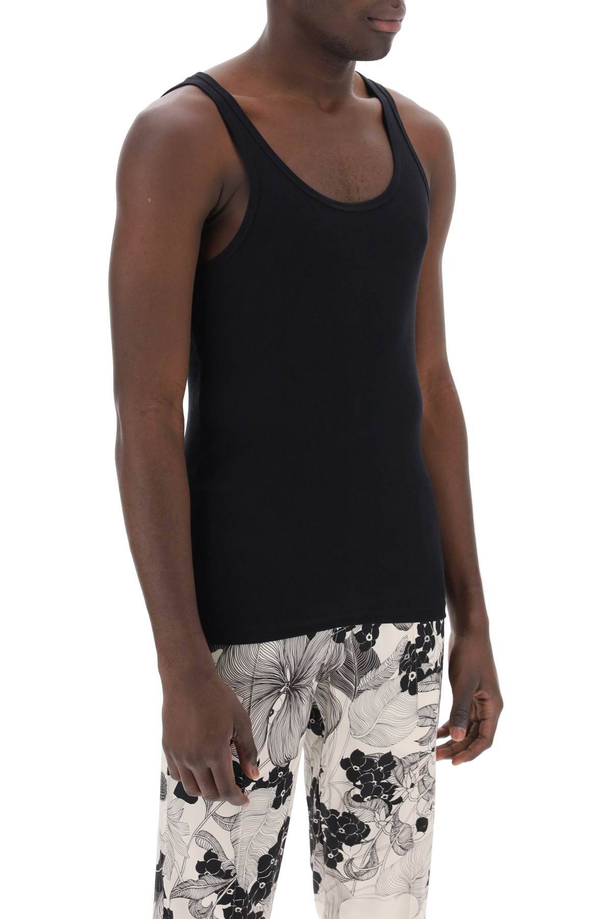 Shop Tom Ford Ribbed Underwear Tank Top In Black
