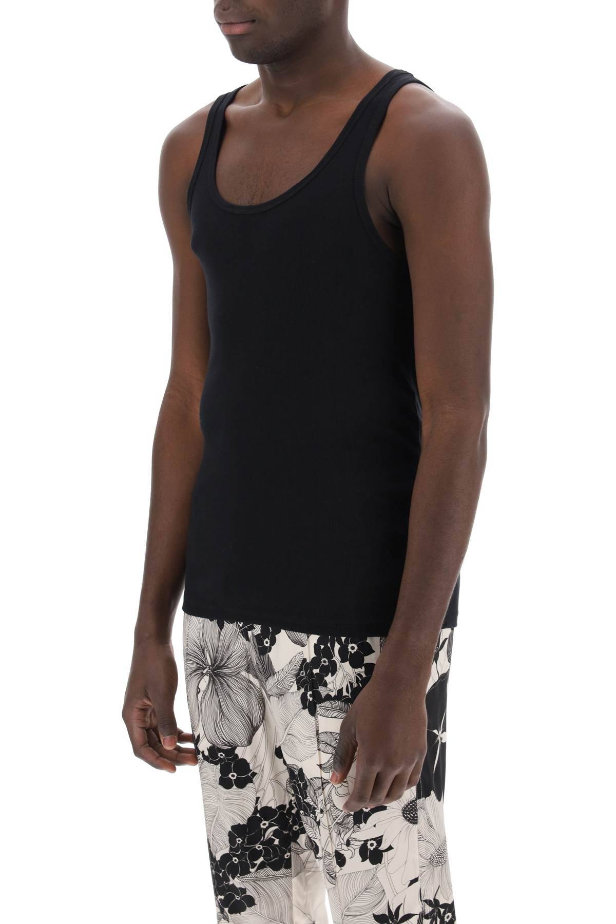 Shop Tom Ford Ribbed Underwear Tank Top In Black